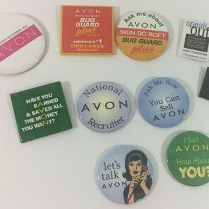 10 Avon Rep/Representative Assorted Pins Buttons